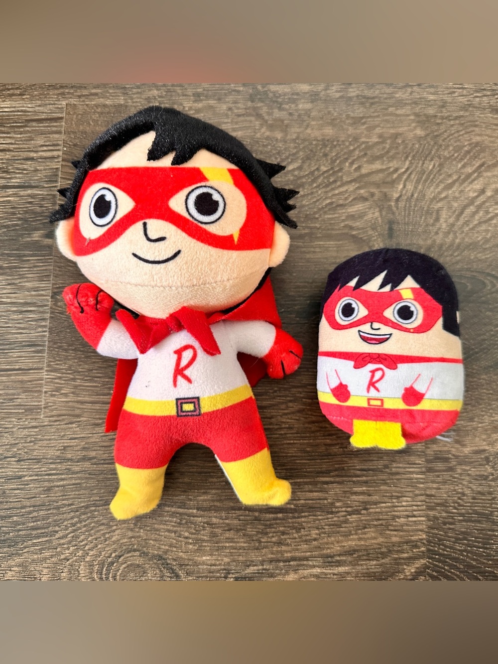 Ryan's World Superhero Ryan Velour Soft 11” & 3.5” mini Foam Filled Plush Doll